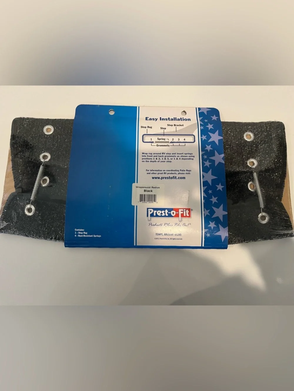 WrapAround Radius RV Step Rug - Black - Picture 2 of 2